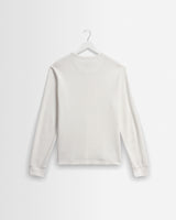 wax london men's Halton - Ecru Waffle Long-Sleeve Henley T-Shirt