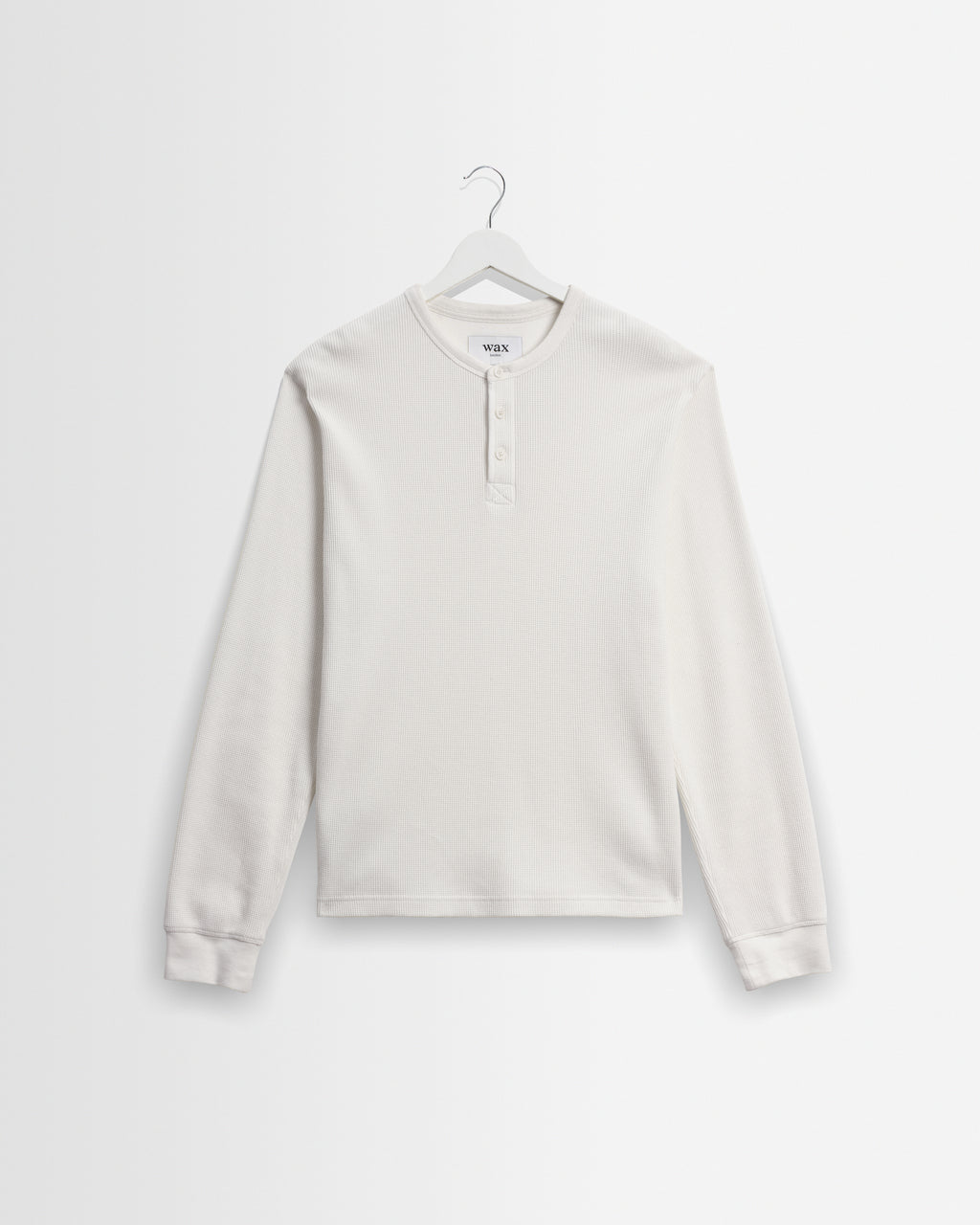 anuke Waffle Henley Tops オートミール halton-ecru-waffle-long-sleeve