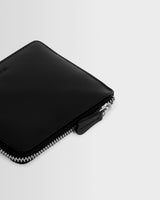 wax london men's Harford - Black Leather Zip Wallet
