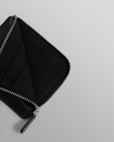 wax london men's Harford - Black Leather Zip Wallet