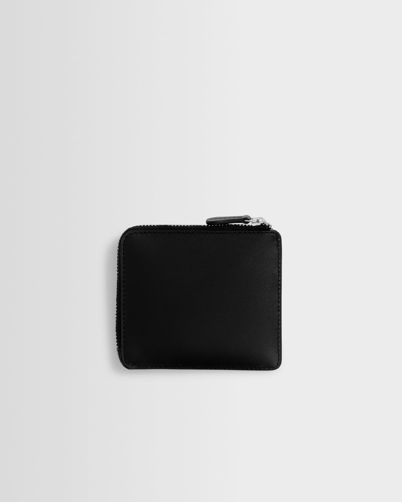 Men's Black Leather Zip Wallet | Wax London