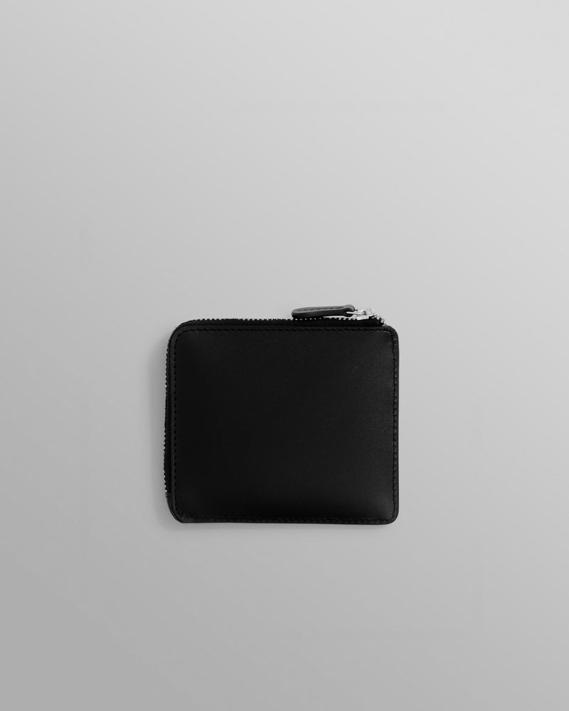 wax london men's Harford - Black Leather Zip Wallet