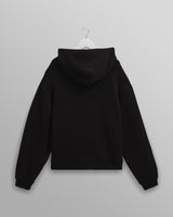 wax london men's Harris - Black Embroidered Logo Loopback Cotton Hoodie