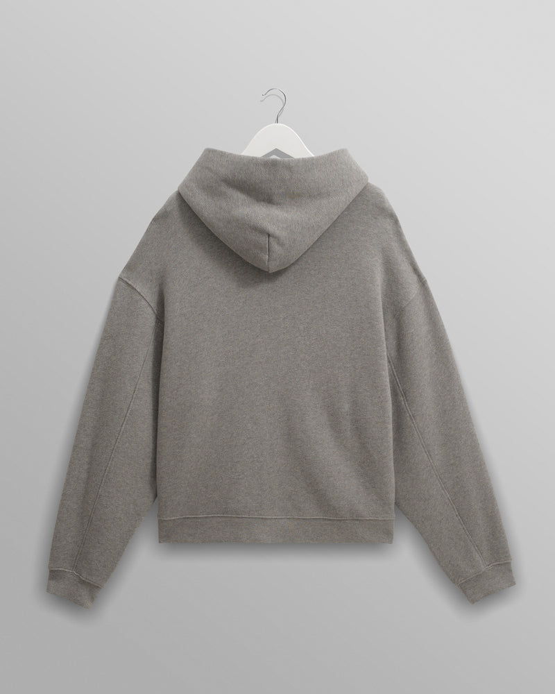 wax london men's Harris - Grey Embroidered Logo Loopback Cotton Hoodie