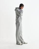 wax london men's Harris - Grey Embroidered Logo Loopback Cotton Hoodie