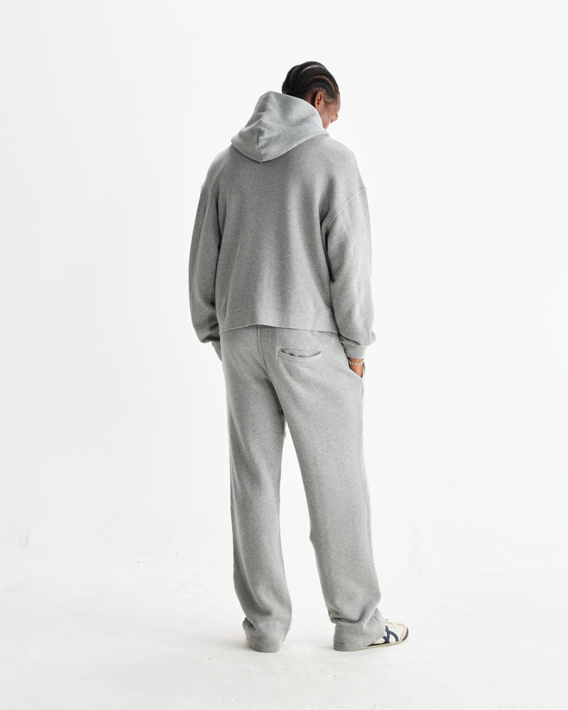 wax london men's Harris - Grey Embroidered Logo Loopback Cotton Hoodie