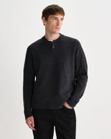 wax london men's Harvey - Charcoal Zig Zag Wool Jumper