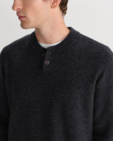 wax london men's Harvey - Charcoal Zig Zag Wool Jumper