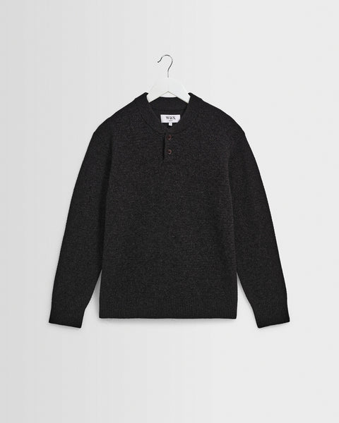 Harvey – Anthrazitfarbener Wollpullover mit Zickzackmuster