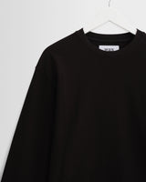 wax london men's Hayden - Black Textured Organic Cotton Long Sleeve T-Shirt