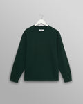 Hayden - Bottle Green Textured Organic Cotton Long Sleeve T-Shirt