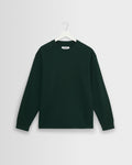 Hayden - Bottle Green Textured Organic Cotton Long Sleeve T-Shirt