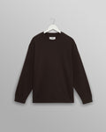 Hayden - Dark Brown Textured Organic Cotton Long Sleeve T-Shirt