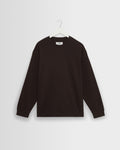 Hayden - Dark Brown Textured Organic Cotton Long Sleeve T-Shirt