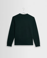 wax london men's Hayden - Dark Green Emorised Cotton Long-Sleeve T-Shirt