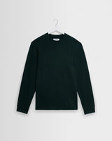 wax london men's Hayden - Dark Green Emorised Cotton Long-Sleeve T-Shirt