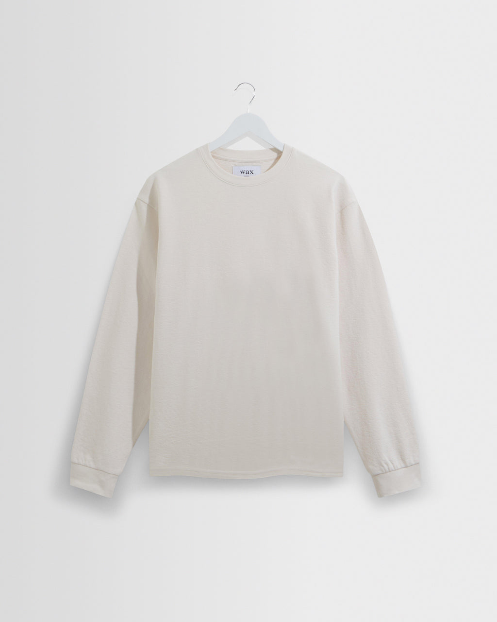 Hayden Ecru Textured Organic Cotton Long Sleeve T Shirt