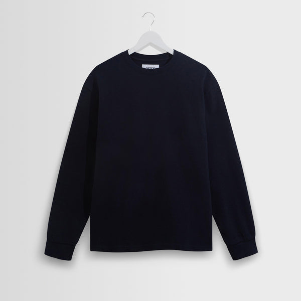 Men's Navy Textured Organic Cotton T-Shirt | Wax London