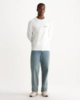wax london men's Hayden - Off-White Leaf Embroidery Long-Sleeve T-Shirt