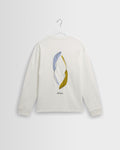 Hayden - Off-White Leaf Embroidery Long-Sleeve T-Shirt