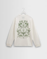 wax london men's Hayden - White And Green Botanical Graphic Cotton T-Shirt