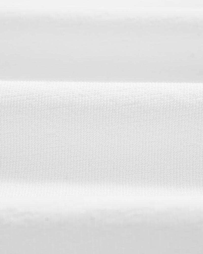 wax london men's Hayden - White Textured Organic Cotton Long Sleeve T-Shirt