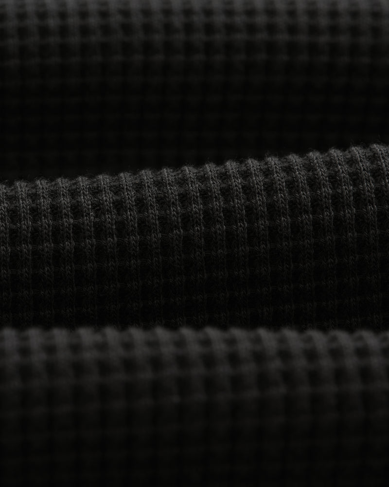 wax london men's Hays - Black Structured Waffle Overshirt