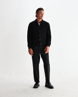 wax london men's Hays - Black Structured Waffle Overshirt