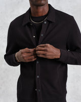 wax london Hays - Black Waffle Overshirt