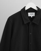 wax london Hays - Black Waffle Overshirt