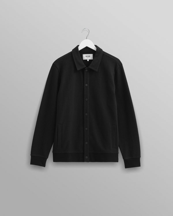 wax london Hays - Black Waffle Overshirt