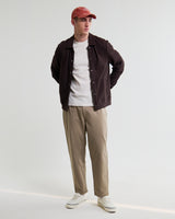 wax london men's Hays - Dark Brown Structured Waffle Overshirt