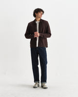 wax london men's Hays - Dark Brown Structured Waffle Overshirt