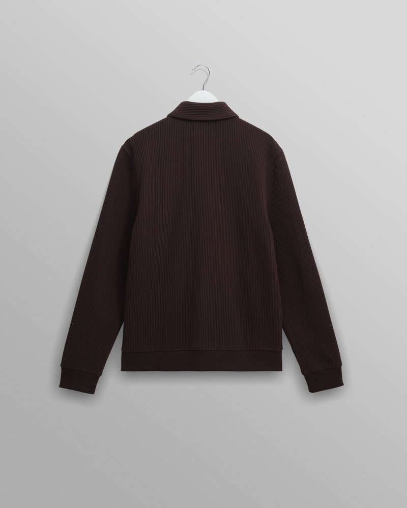 wax london men's Hays - Dark Brown Structured Waffle Overshirt