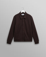 wax london men's Hays - Dark Brown Structured Waffle Overshirt