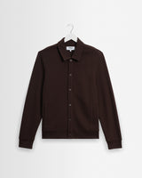 wax london men's Hays - Dark Brown Structured Waffle Overshirt