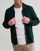 wax london men's Hays - Dark Green Structured Waffle Overshirt