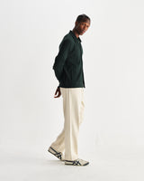 wax london men's Hays - Dark Green Structured Waffle Overshirt