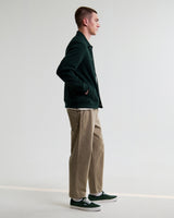 wax london men's Hays - Dark Green Structured Waffle Overshirt