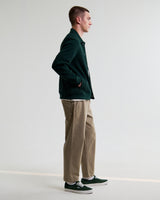 wax london men's Hays - Dark Green Structured Waffle Overshirt