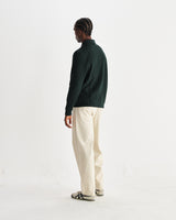 wax london men's Hays - Dark Green Structured Waffle Overshirt