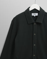 wax london men's Hays - Dark Green Structured Waffle Overshirt