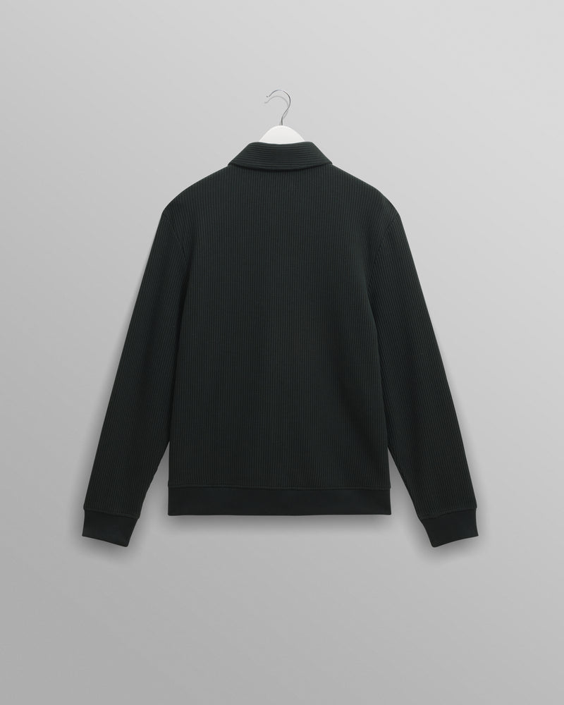 wax london men's Hays - Dark Green Structured Waffle Overshirt
