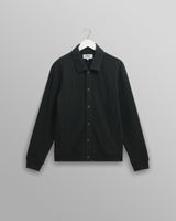 wax london men's Hays - Dark Green Structured Waffle Overshirt