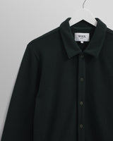 wax london Hays - Dark Green Waffle Overshirt