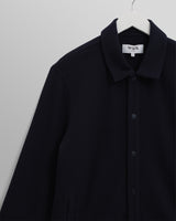wax london men's Hays - Navy Structured Waffle Overshirt