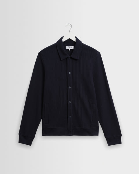 Hays - Navy Structured Waffle Overshirt