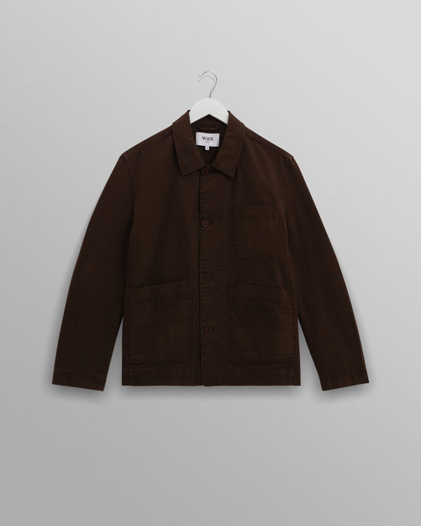 wax london men's Healey - Brown Organic Cotton Chore Jacket