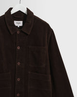 wax london men's Healey - Dark Brown Corduroy Chore Jacket