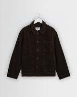 wax london men's Healey - Dark Brown Corduroy Chore Jacket